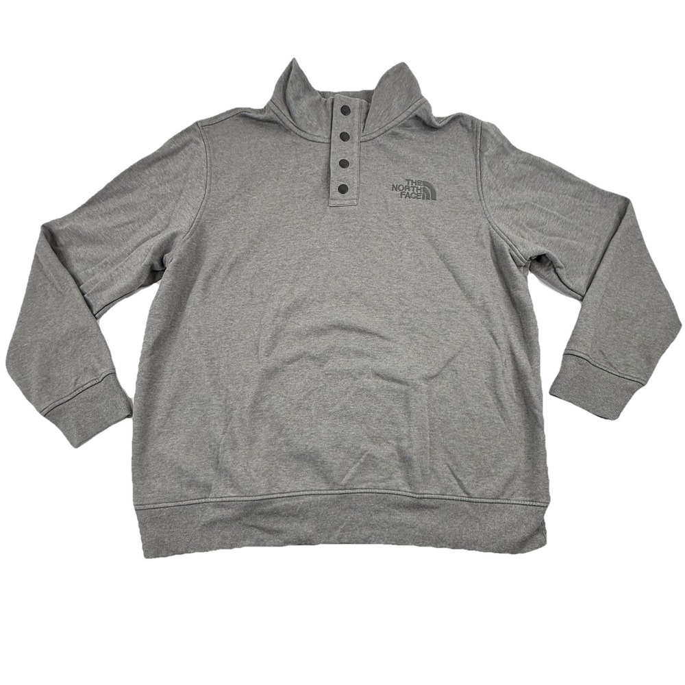 The North Face‎ Mens 1/4 Snap Button Fleece Pullover Heather Gray Size XXL